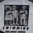 A four- with a grayscale photo of two people in swimwear, a cyan background with 'i can swim' text, cyan background with 'bring it on' text, and a solid gray