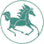 Teal horse in mid-gallop within a circular frame, rendered in pixelated style with no visible text or additional elements.