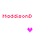 Pixelated text and heart icons display in a with pink and white colors on a plain background