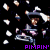 Animated icon shows a character in cowboy hat with pink accents, surrounded by white sparkles on black background; text 'PIMPIN'' appears below.