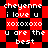 Red and black checkered background with white pixelated text reading 'cheyenne i love u xoxoxoxo u are the best' repeated in a pattern