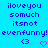 Pixelated blue background with repeated text and heart symbols in dark blue and pink.