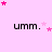 Pink background with repeated 'umm.' text and shifting pink star clusters in a