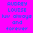 Pixelated text on a bright pink background with blue lettering reading 'AUDREY LOUISE luv always and forever' in four identical