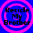 Four identical pixelated icons arranged in a , each displaying "Recicle My Brother" text over concentric pink circles on blue background