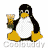 A 3x3 contact sheet of a pixelated penguin mascot holding a beer mug across nine animated frames with varying pose and expression changes.