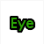 Green text 'Eye' with black outline on white background, red '<3' symbol with black outline on white background.