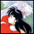 A 48x48 pixel buddy icon featuring a split composition with an anime-style character on the left and text elements on the right, rendered in low-resolution pixel art style.