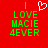 Red background with green pixelated text reading "I LOVE MACIE 4EVER" and a white heart symbol above the 'I' in the left frame.