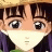 A pixelated anime-style character face with a mask-like white lower face, brown hair, and purple shoulder accents on the left; right side shows "Anime IM" text in silver stylized font above smaller cursive "COM" text on black background.