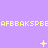 Purple background with yellow pixelated text repeating 'AFBBAKSPBE' across three horizontal bands, interspersed with small yellow plus signs and star-like shapes.