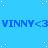 Blue background with white dots and repeated blue text "VINNY<3" across three horizontal