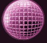 A pink disco ball with a pattern, shown in three variations with differing line brightness and background colors