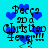 Pixelated blue background with dark text reading "Becca and Christian forever!!!" surrounded by blue hearts, showing animation changes in heart positions.