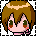 Six pixel-art character heads in a , with one showing pink text and a purple bar