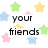 A static image with a white background filled with small pastel stars in green, yellow, blue, and pink. Black text is arranged across the image.