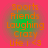 Four identical circular icons with orange text on a green-to-pink gradient background, each displaying 'Sports Friends Laughing Crazy Life i <3' in pixelated font.