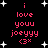 Black background with white star shapes and pink text reading "i love youu joeyyy <3x" arranged in two vertical
