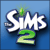 Pixelated static icon featuring stylized text 'Sims 2' with green accents on a blue gradient background, rendered in low-resolution pixel art style.