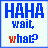 nine displays the text 'HAHA wait, what?' with each 's 'what' letter colored differently in a sequence