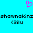 A static pixel art icon with a cyan background, featuring a pink heart symbol at the top and repeated text below.