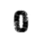 A pixelated black and white icon shaped like the number zero with a vertical white stripe in its center, set against a plain white background.