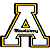 Two identical pixelated yellow-outlined 'A' symbols with a small triangle inside, positioned above the text 'Wardrobe', on white background.