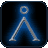 Static pixelated icon of a stick figure with circular head and angular limbs against dark blue gradient background, framed by rounded corners.