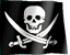 Black flag with white skull and crossed swords, displayed in a of 15 identical frames showing no visible animation changes