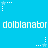 Blue background with repeated white text 'dolblanabor' and scattered star-shaped pixel art elements.