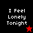 A 4-frame contact sheet of a pixel art animation showing the phrase "I Feel Lonely Tonight" in white text on alternating black and red backgrounds with star symbols changing between frames.