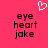 A static pixel art image with a bright pink background, featuring two identical text blocks and a white heart symbol above them.