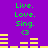 Purple background with green text 'Live. Love. Sing.' and a heart symbol, yellow horizontal bars below the text in two