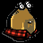 Pixelated character with brown hair, red plaid shirt, and white eyes with black pupils, floating against black background.