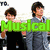six pixelated images showing two people in gray suits with black pants, each displaying different text overlays and hand gestures