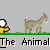 Pixelated animation of a yellow-shirted figure with a white head interacting with a goat on a green grass strip, with text elements above and below.