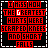 Animated contact sheet of a text-based buddy icon showing changing letters in red pixelated text over black background with two static face images at bottom left.