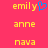 A static image shows four yellow text labels on a pink background, with the top-left label featuring a blue pixelated heart symbol replacing part of the letter 'y'.