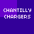 Pixelated text 'CHANTILLY CHARGERS' repeated four times on a purple gradient background with no visible animation changes.