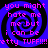 Four identical display a blue and black spiral background with pink text reading "you might hate me but i can be petty TUFF!!!" in pixelated font
