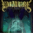 A pixelated image with a golden banner at the top displaying stylized text, set against a dark blue and teal gradient background.