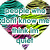 Heart-shaped icon with multicolored striped pattern and overlaid text fragments in white boxes.