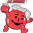 Red cartoon character with a smiling face, raised arm holding a silver hammer, and white steam or smoke above its head.