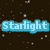 Pixelated text reading "Starlight Starbright" in light blue against a dark background with scattered white and gray pixels.