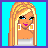 Pixel art contact sheet showing three frames of an animated buddy icon with a blonde woman in various poses and text labels "Thats" and "Hott" on blue backgrounds.