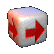 A sequence of 12 cube-shaped icons with red arrows on white faces, arranged in a , showing progressive rotation of the arrow direction