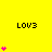 Yellow background with repeated 'LOVE' text and varying pink heart counts per