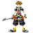 Pixelated character with brown hair holding a large key-shaped weapon in multiple color variations against white and gradient backgrounds.