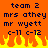 Pixelated orange background with dark blue text reading 'team 2', 'mrs othey', 'mr wyett', 'c-11 c-12' and yellow-orange flames at the bottom.