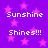 Purple background with pink stars and repeated text "Sunshine Shines!!!" in white pixelated font.